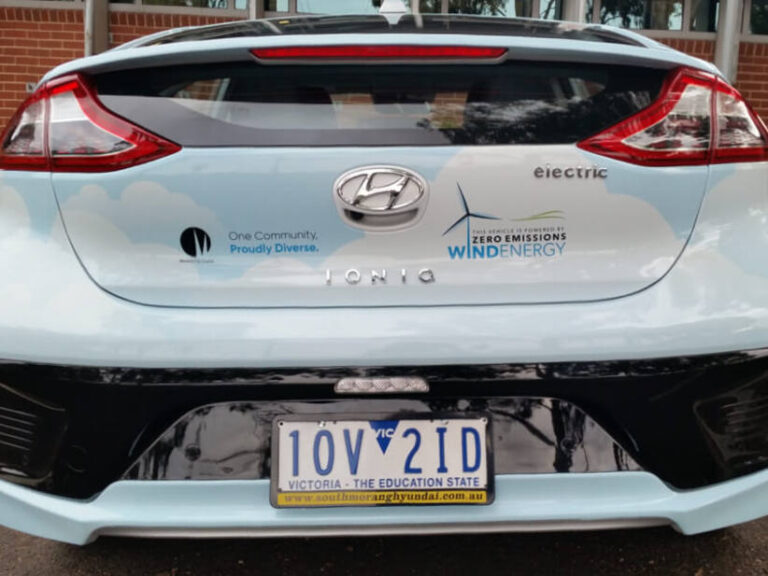 A Hyundai IONIQ on fleet with Moreland Council