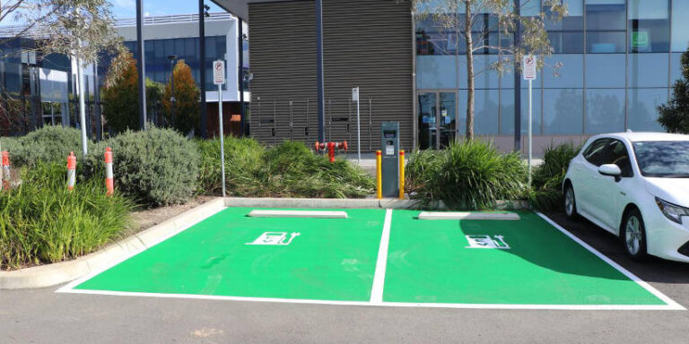 green EV parking spots