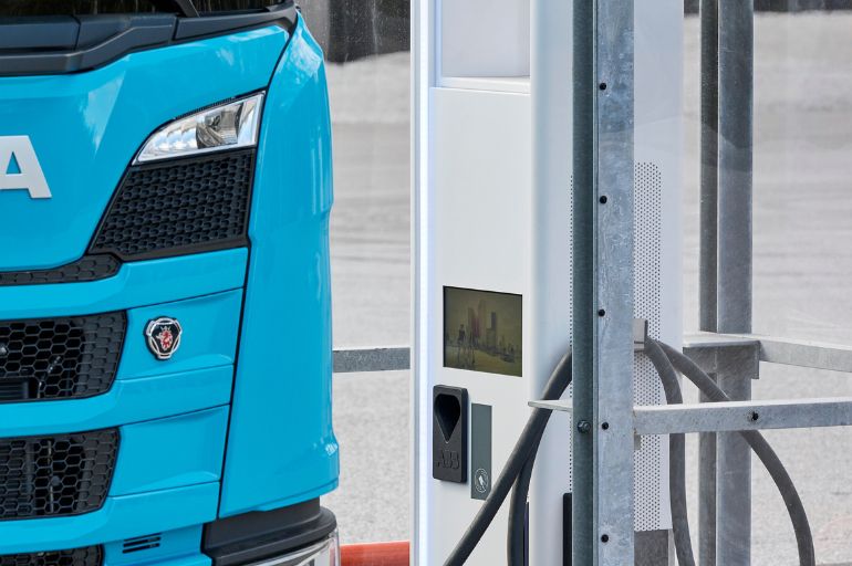 Scania ABB truck electric charging station
