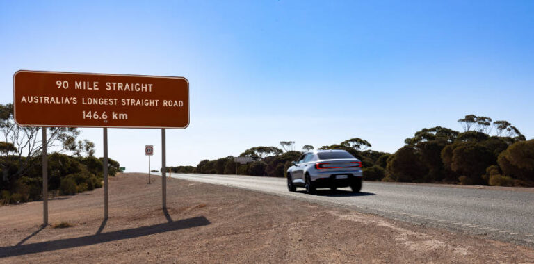 Polestar EV driving the Nullabor Australian outback