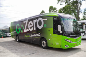 Go zero Nexport electric school bus funded by CBA