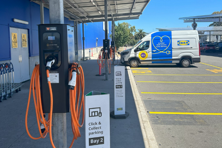 JET Charge charging at IKEA Adelaide