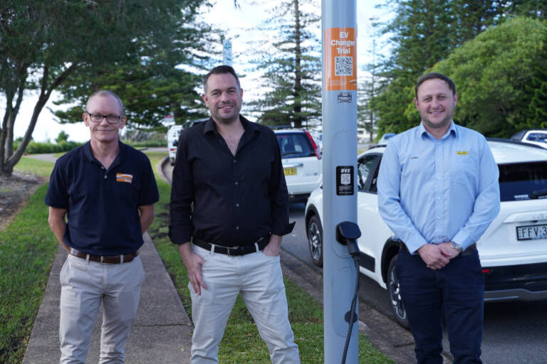 Streetlight EV charger trial in Port Macquarie