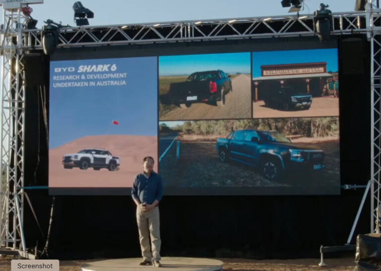 Car launch in outback Australia