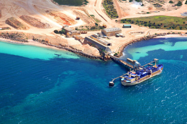 cargo ship unloading in South Australia