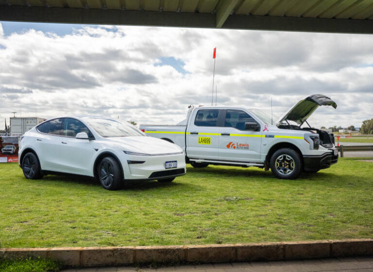 electric car on mine site