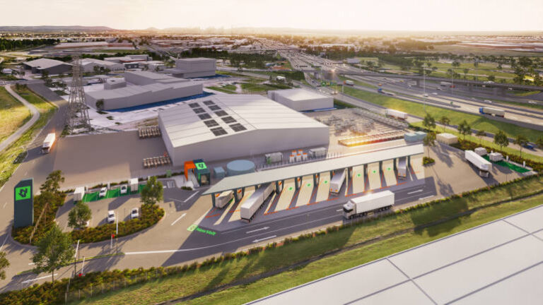 truck electric charging site